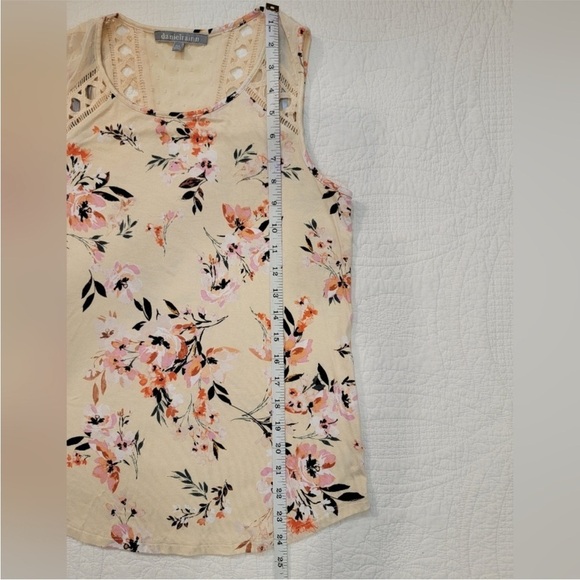 Daniel Rainn Petite XS Lace Tank Top Cream Pink Orange - Picture 10 of 12